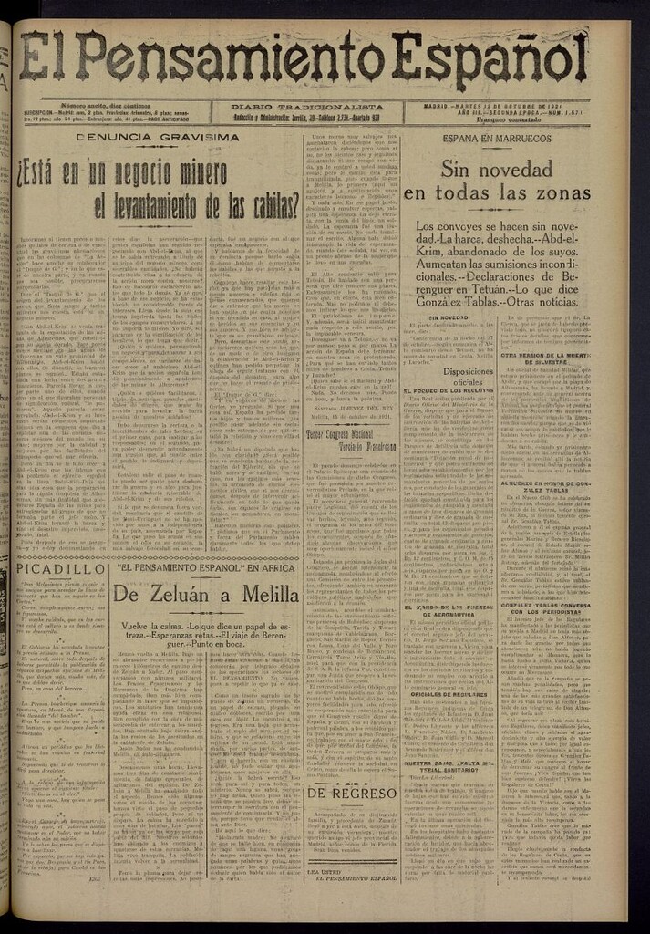 Miniatura de El Pensamiento Español del 18 de octubre de 1921, nº 1571