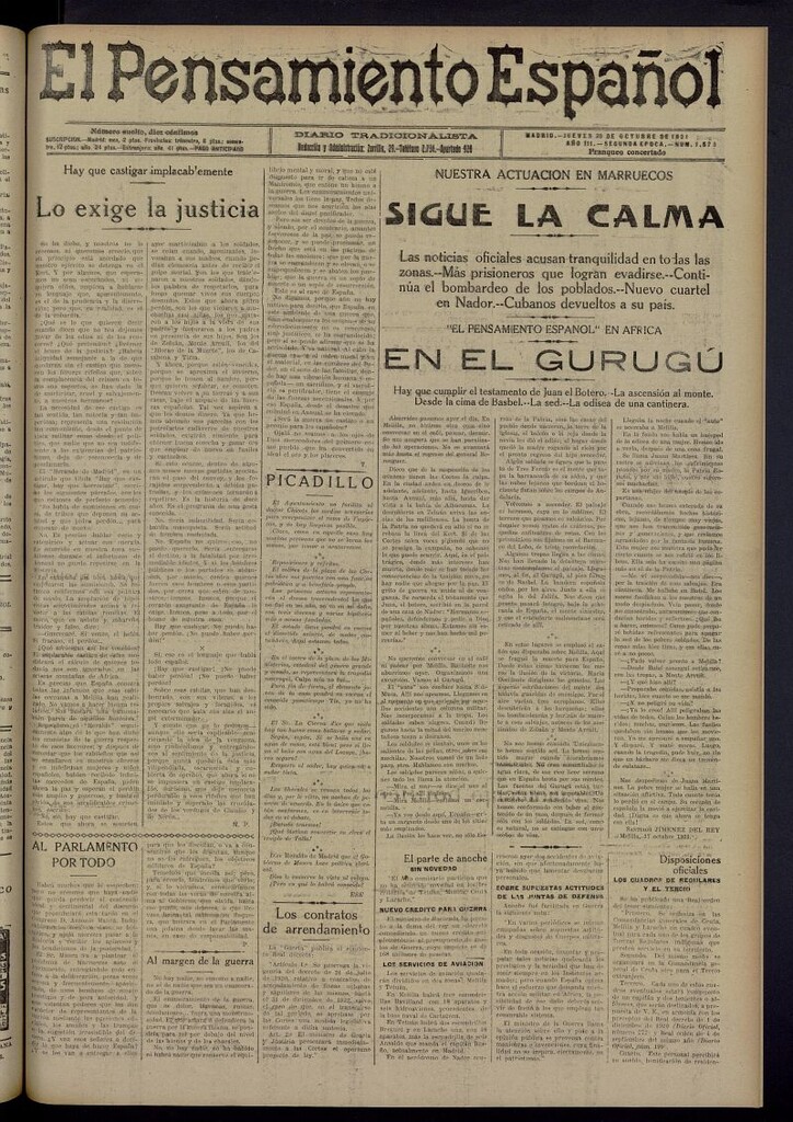 Miniatura de El Pensamiento Español del 20 de octubre de 1921, nº 1573