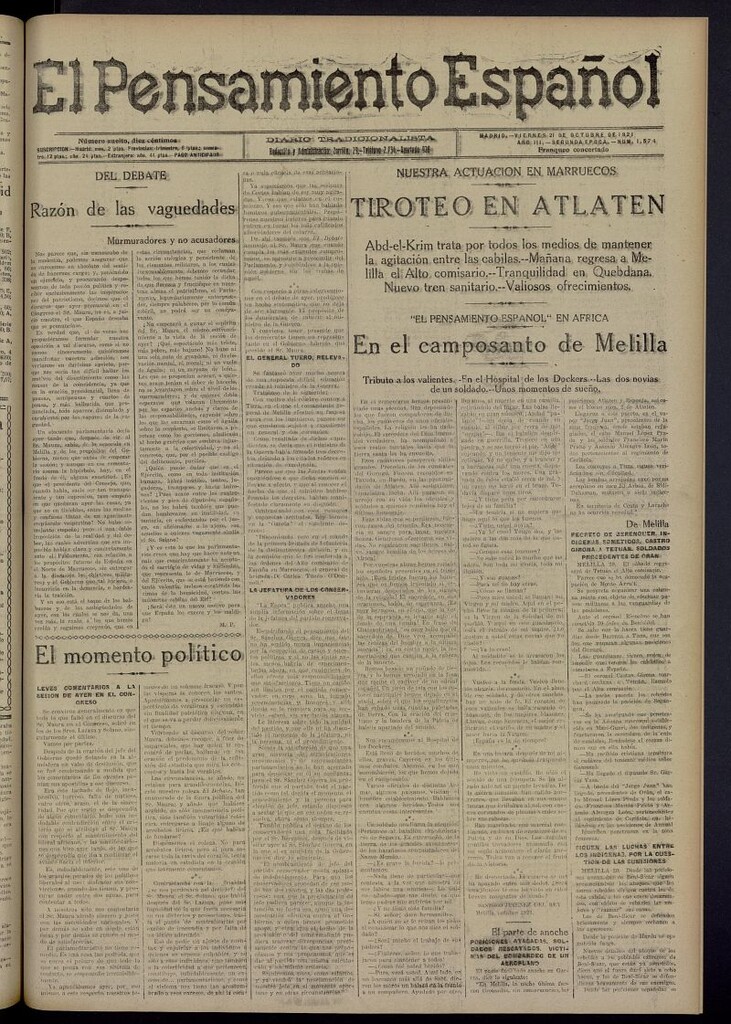 Miniatura de El Pensamiento Español del 21 de octubre de 1921, nº 1574