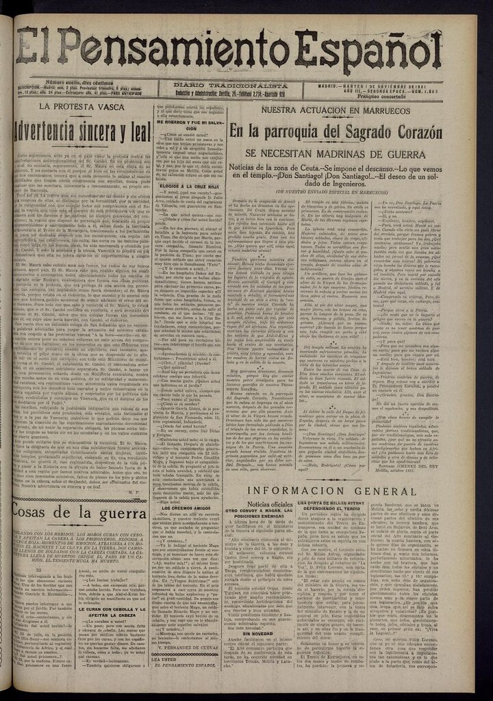 Miniatura de El Pensamiento Español del 1 de noviembre de 1921, nº 1583