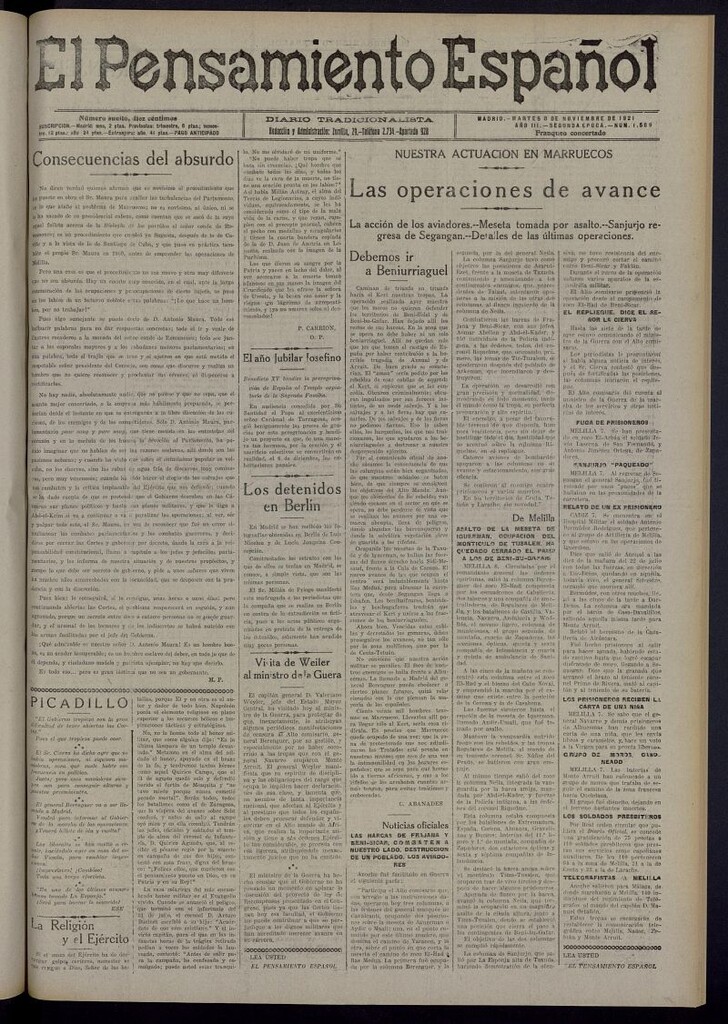 Miniatura de El Pensamiento Español del 8 de noviembre de 1921, nº 1589