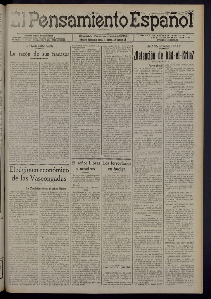 Miniatura de El Pensamiento Español del 10 de noviembre de 1921, nº 1591 [sic]