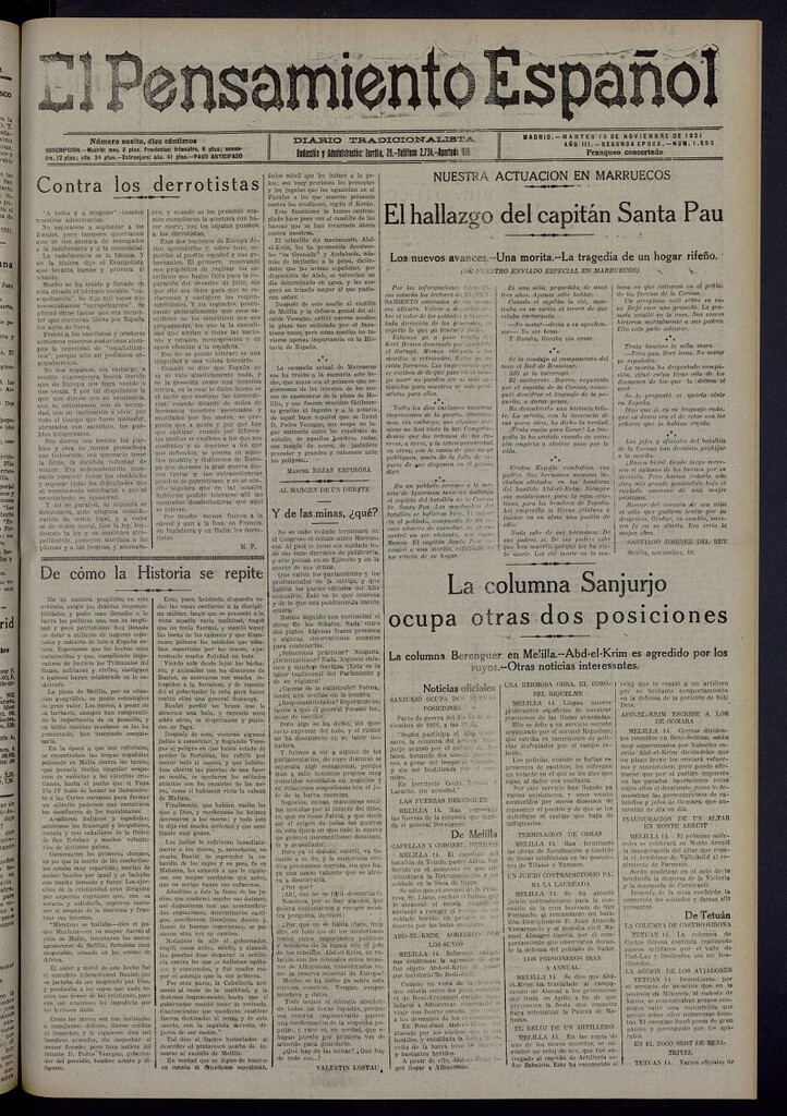 Miniatura de El Pensamiento Español del 15 de noviembre de 1921, nº 1595