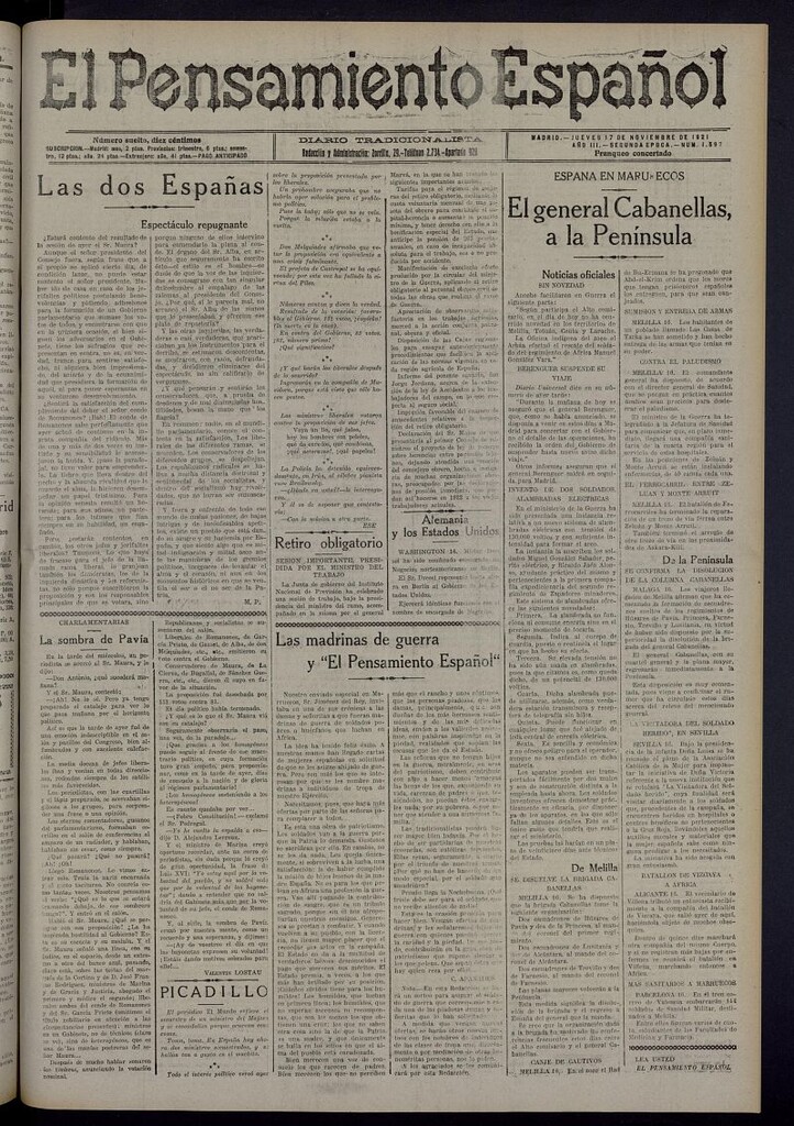 Miniatura de El Pensamiento Español del 17 de noviembre de 1921, nº 1597