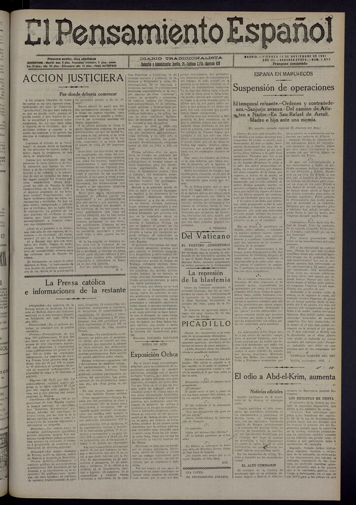 Miniatura de El Pensamiento Español del 18 de noviembre de 1921, nº 1598