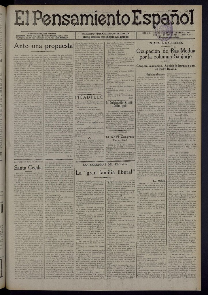 Miniatura de El Pensamiento Español del 22 de noviembre de 1921, nº 1601