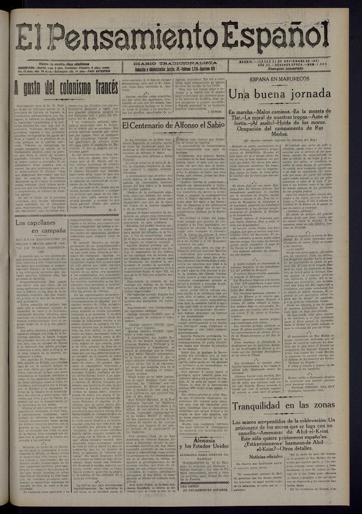 Miniatura de El Pensamiento Español del 24 de noviembre de 1921, nº 1603