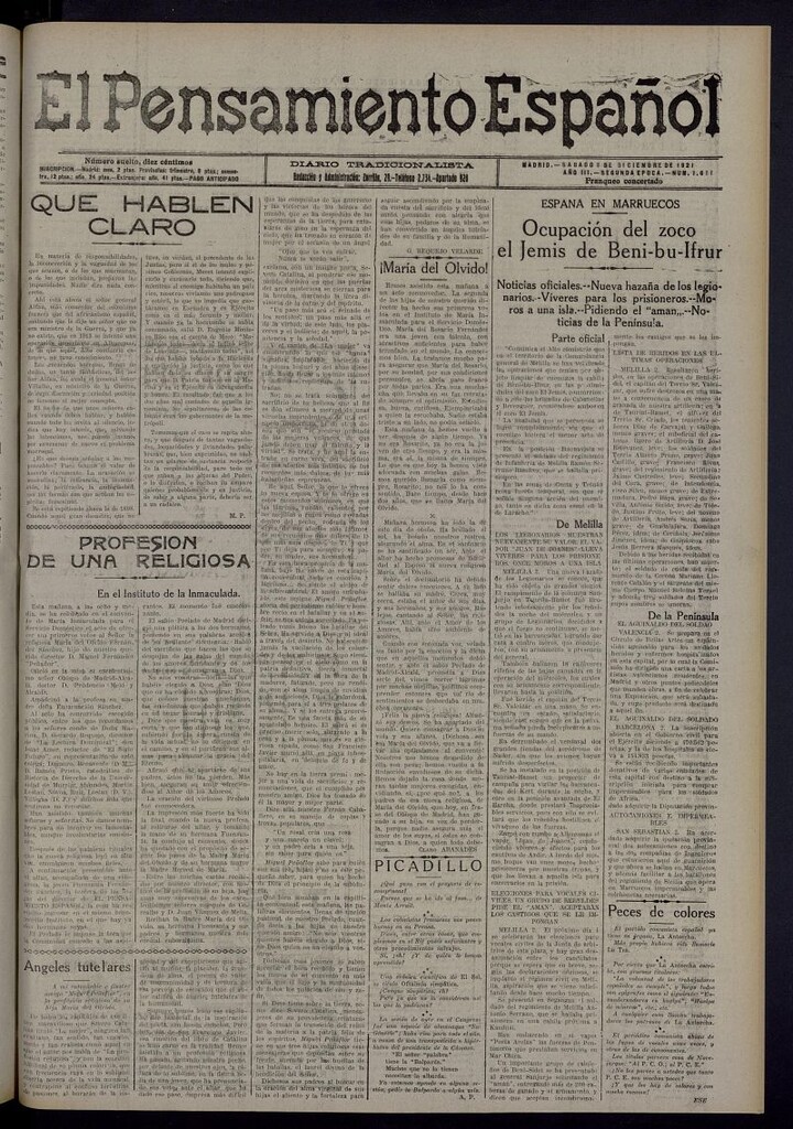 Miniatura de El Pensamiento Español del 3 de diciembre de 1921, nº 1611