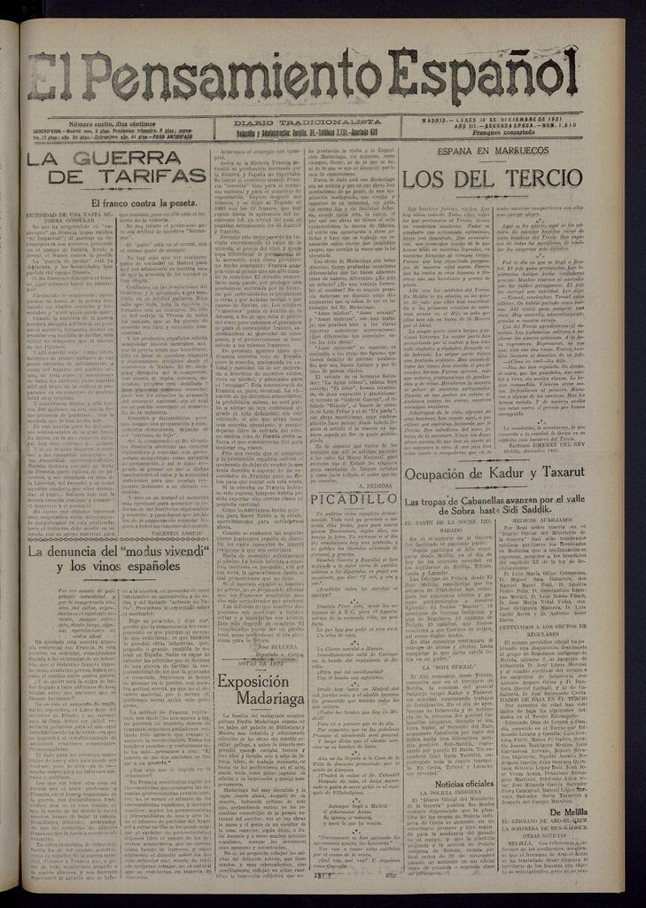 Miniatura de El Pensamiento Español del 12 de diciembre de 1921, nº 1618