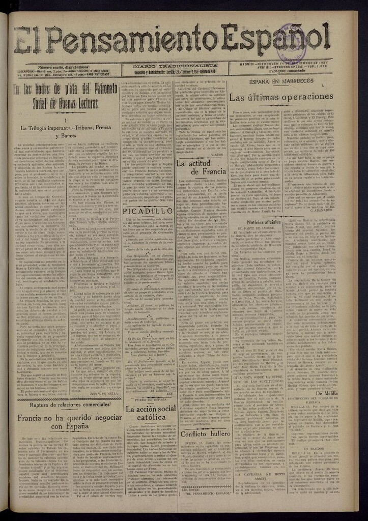 Miniatura de El Pensamiento Español del 14 de diciembre de 1921, nº 1620