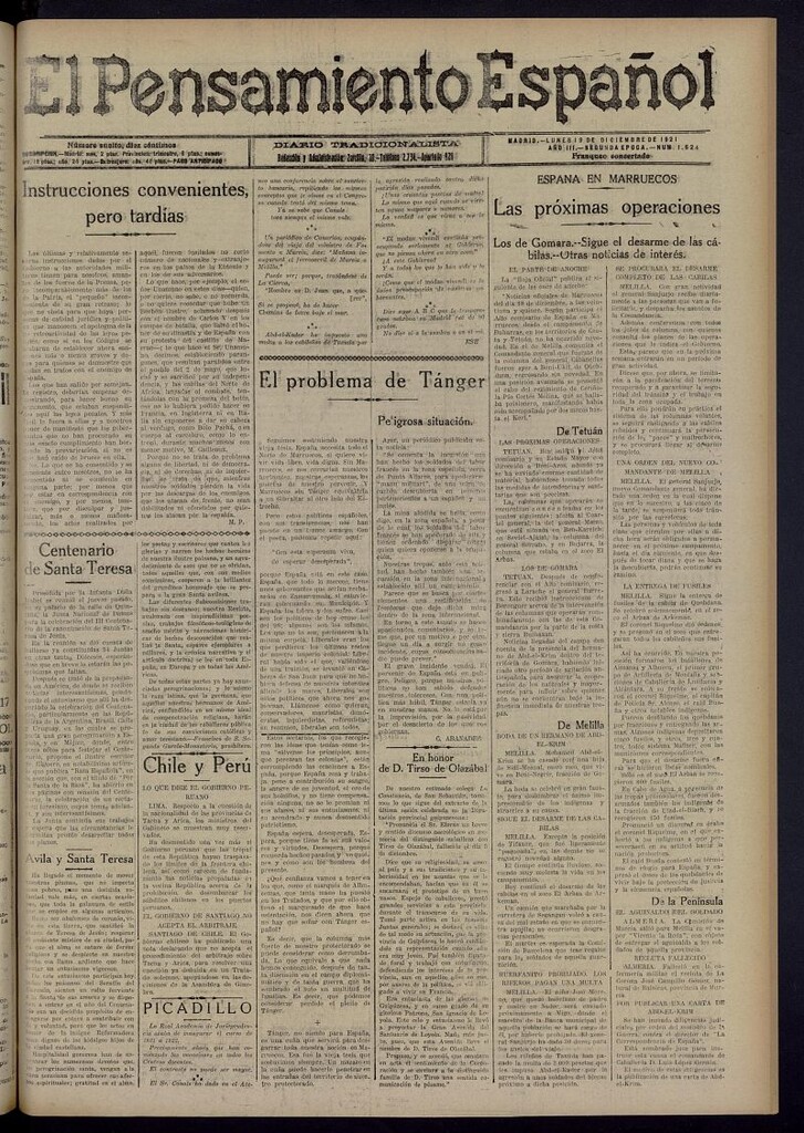 Miniatura de El Pensamiento Español del 19 de diciembre de 1921, nº 1624