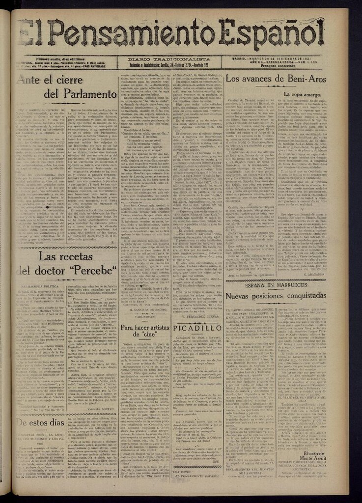 Miniatura de El Pensamiento Español del 20 de diciembre de 1921, nº 1625