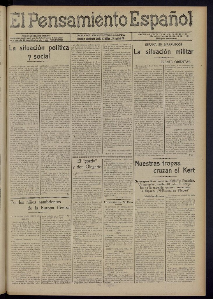 Miniatura de El Pensamiento Español del 23 de diciembre de 1921, nº 1628