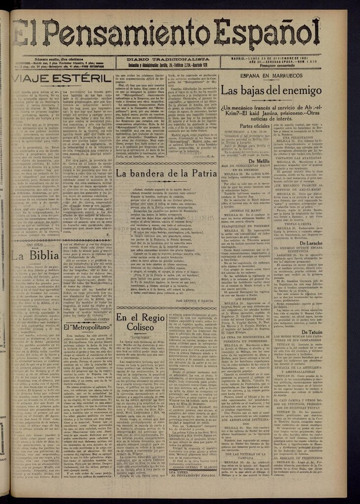 Miniatura de El Pensamiento Español del 26 de diciembre de 1921, nº 1630