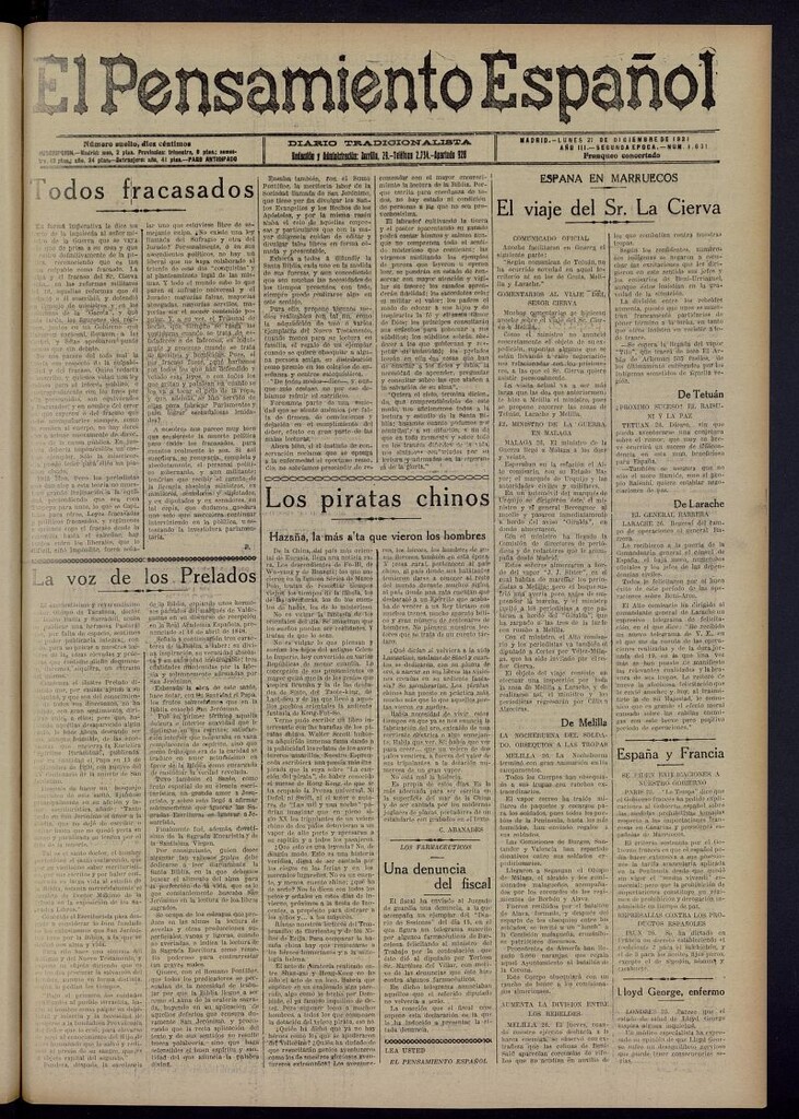 Miniatura de El Pensamiento Español del 27 de diciembre de 1921, nº 1631