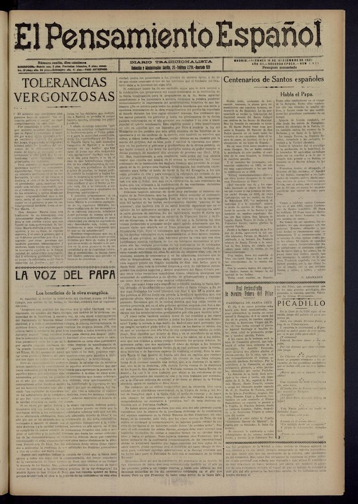 Miniatura de El Pensamiento Español del 30 de diciembre de 1921, nº 1635