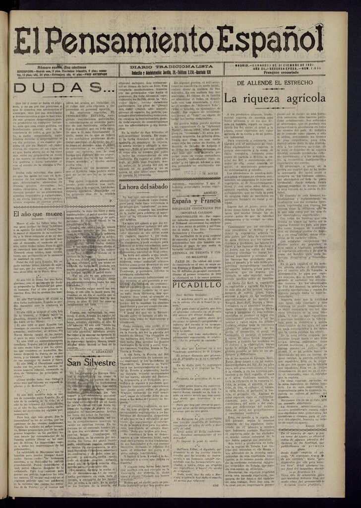 Miniatura de El Pensamiento Español del 31 de diciembre de 1921, nº 1636
