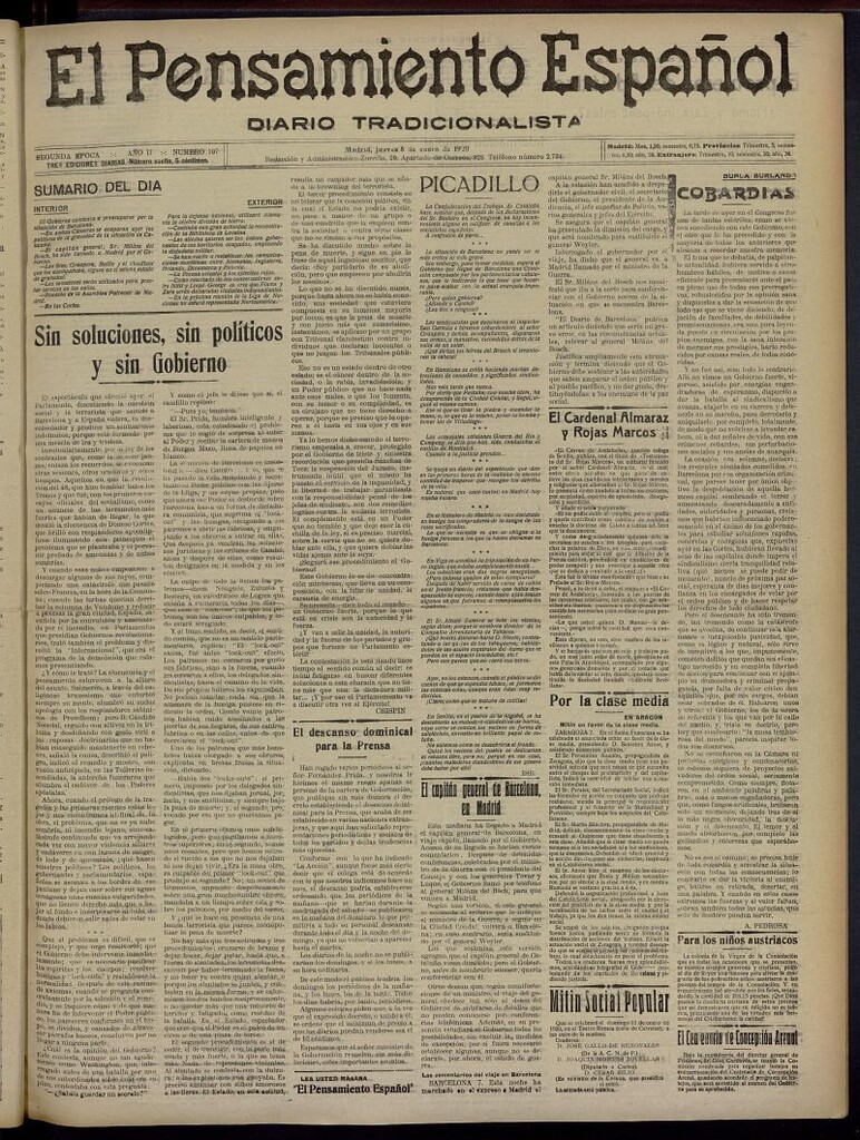 Miniatura de El Pensamiento Español del 8 de enero de 1920, nº 107