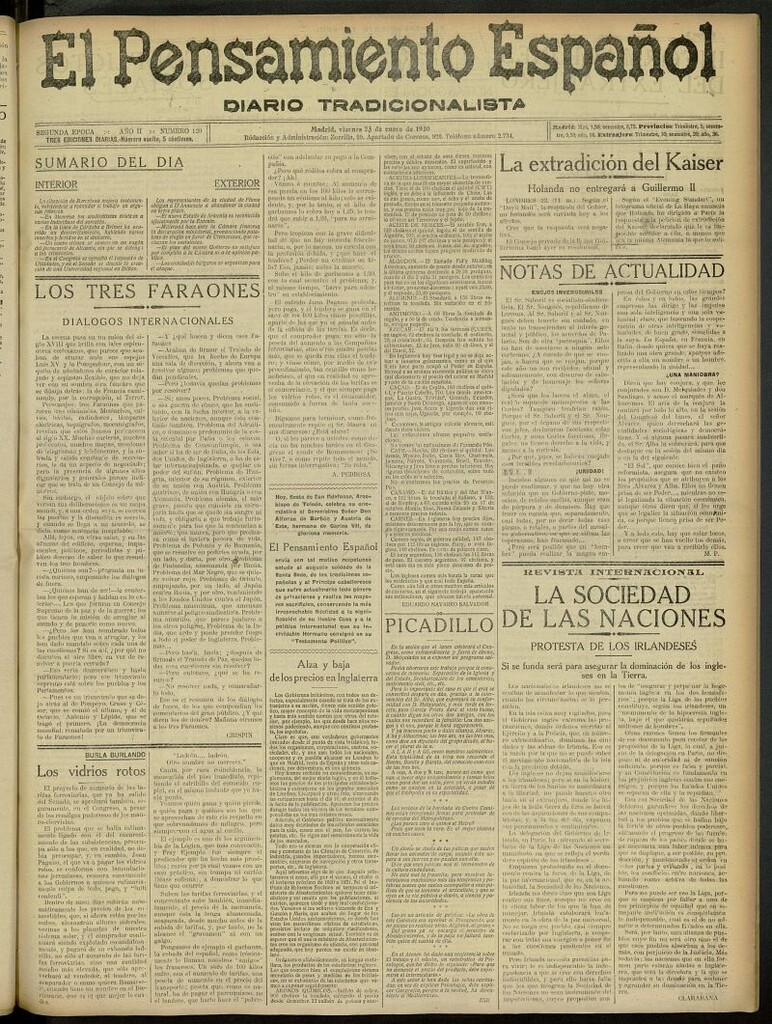 Miniatura de El Pensamiento Español del 23 de enero de 1920, nº 120
