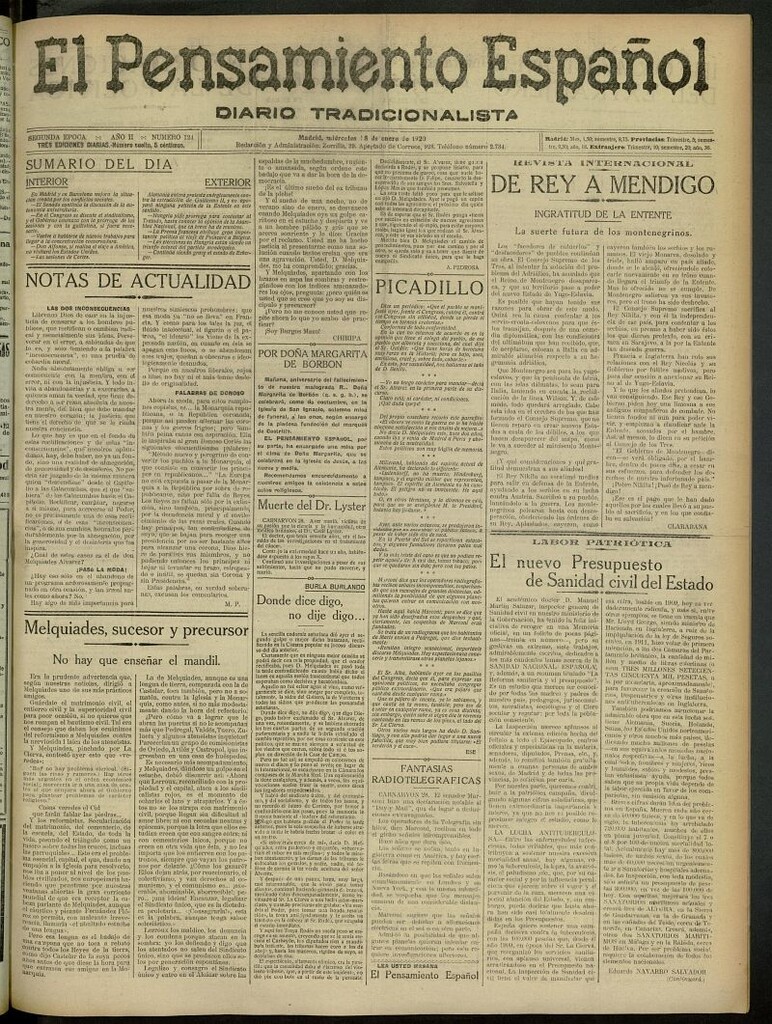 Miniatura de El Pensamiento Español del 28 de enero de 1920, nº 124