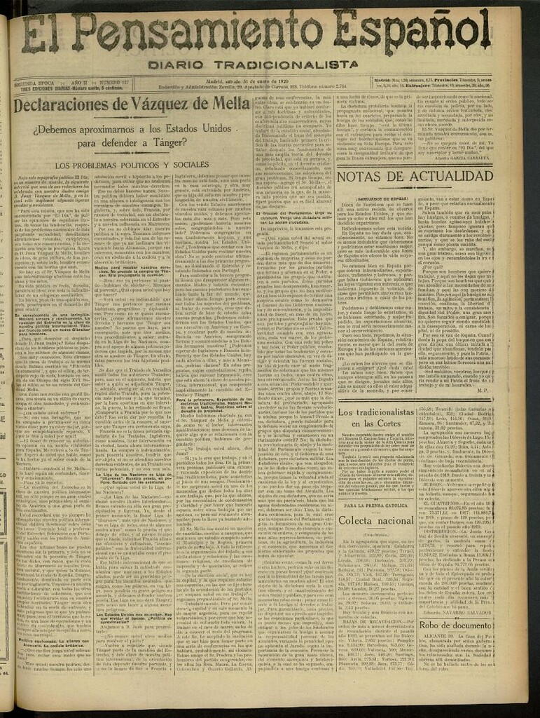 Miniatura de El Pensamiento Español del 31 de enero de 1920, nº 127