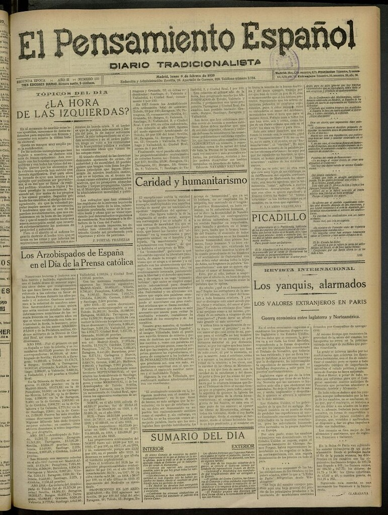 Miniatura de El Pensamiento Español del 9 de febrero de 1920, nº 133 [sic]