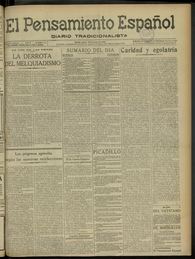 Miniatura de El Pensamiento Español del 10 de febrero de 1920, nº 135