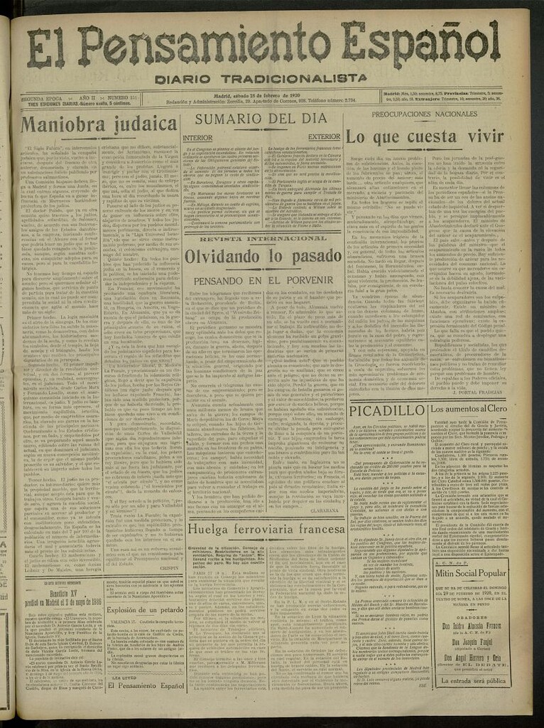 Miniatura de El Pensamiento Español del 28 de febrero de 1920, nº 151