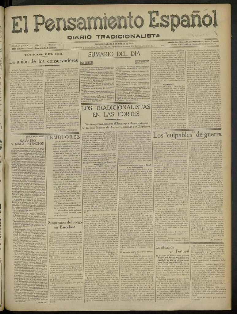 Miniatura de El Pensamiento Español del 6 de marzo de 1920, nº 157