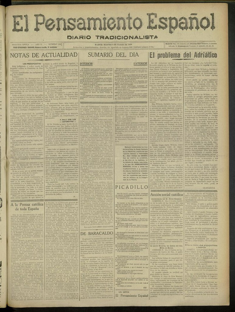 Miniatura de El Pensamiento Español del 9 de marzo de 1920, nº 159