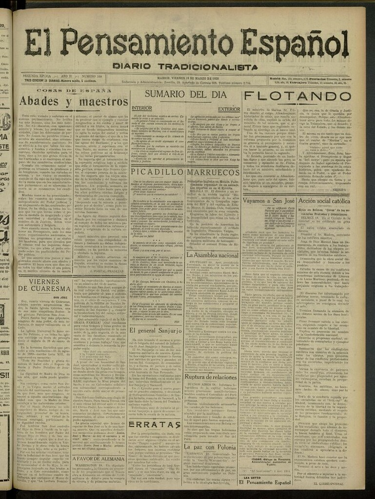 Miniatura de El Pensamiento Español del 19 de marzo de 1920, nº 168
