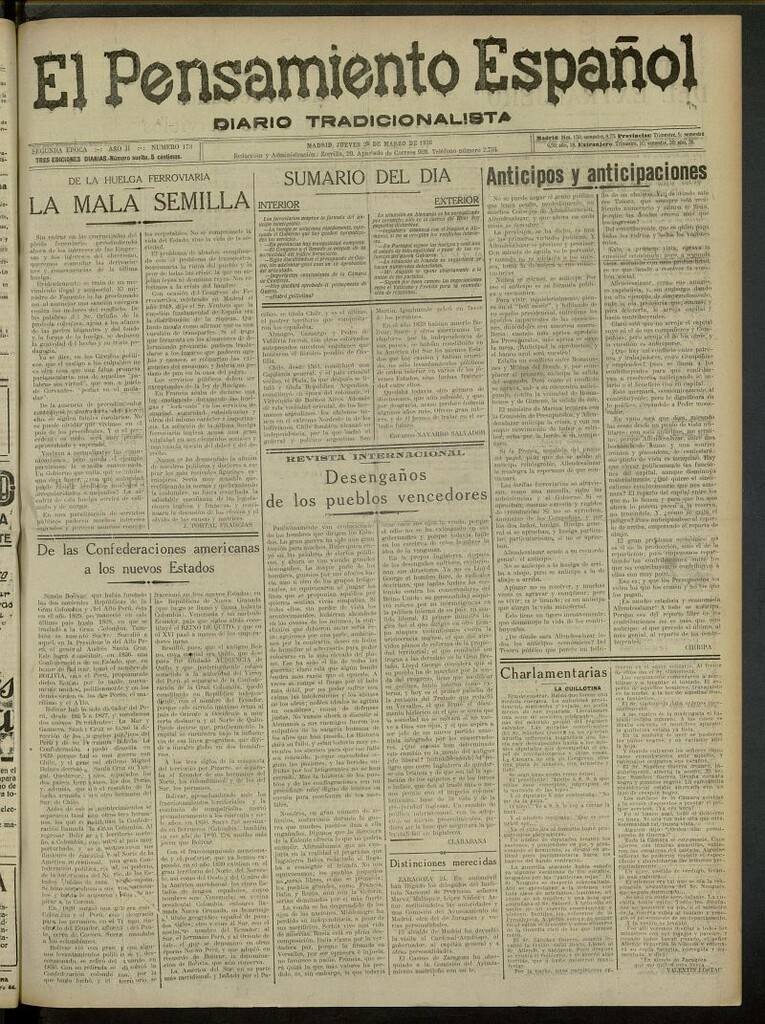 Miniatura de El Pensamiento Español del 25 de marzo de 1920, nº 173