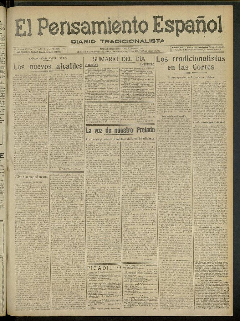 Miniatura de El Pensamiento Español del 31 de marzo de 1920, nº 178