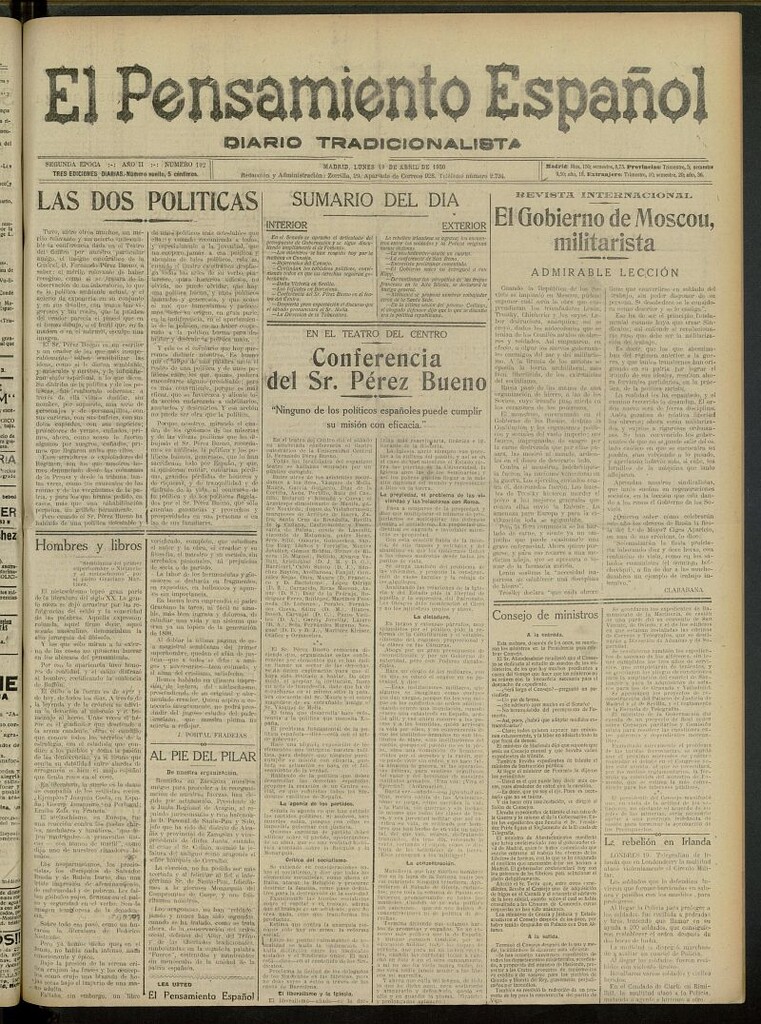 Miniatura de El Pensamiento Español del 19 de abril de 1920, nº 192