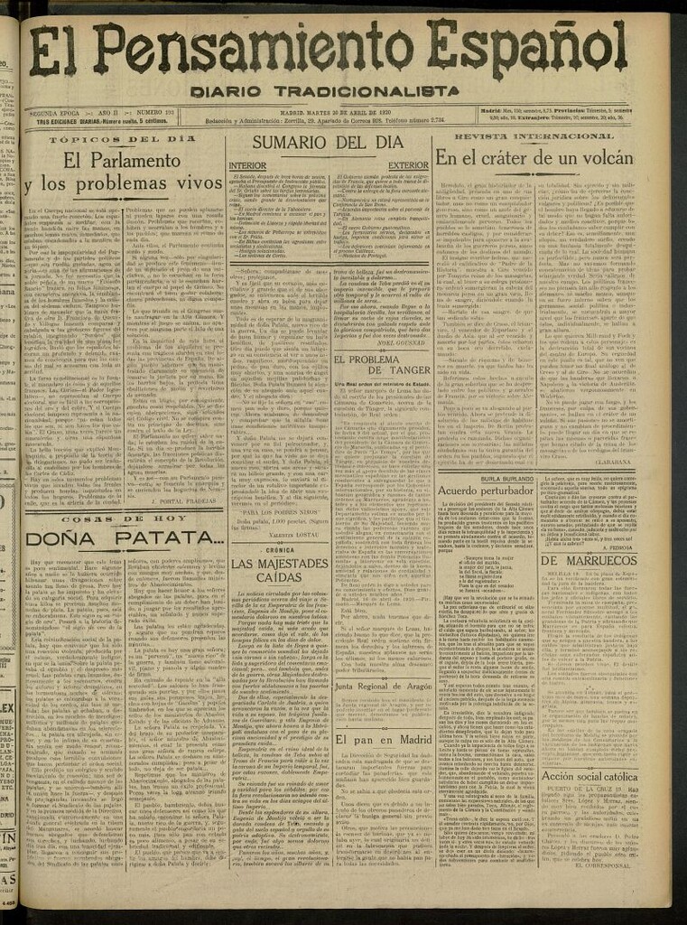 Miniatura de El Pensamiento Español del 20 de abril de 1920, nº 193