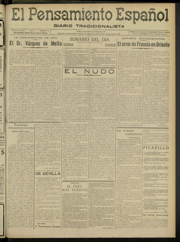 Miniatura de El Pensamiento Español del 24 de abril de 1920, nº 197