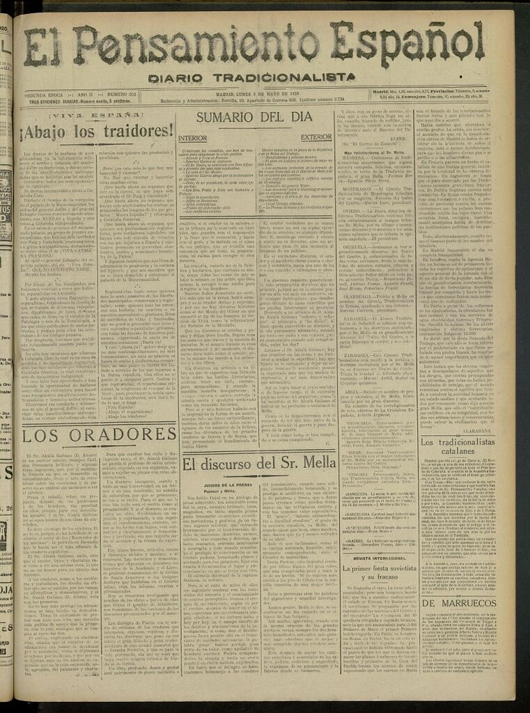 Miniatura de El Pensamiento Español del 3 de mayo de 1920, nº 203