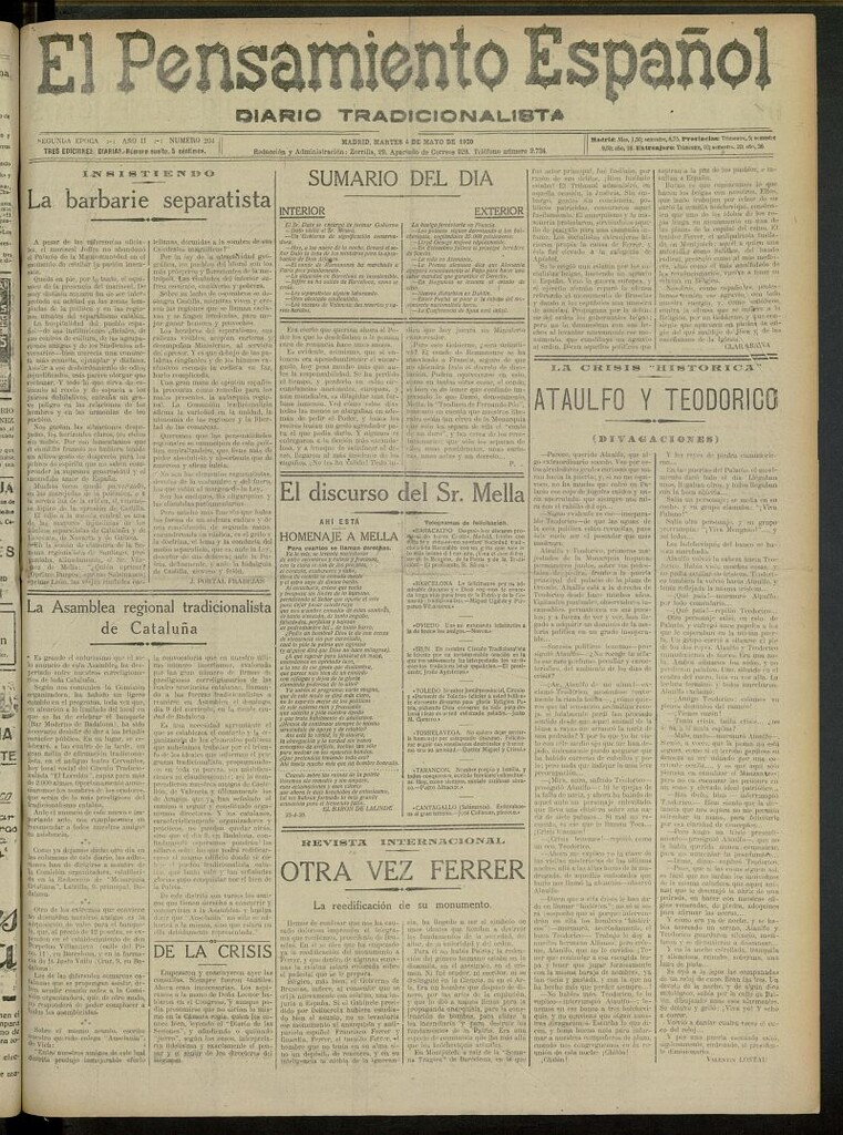 Miniatura de El Pensamiento Español del 4 de mayo de 1920, nº 204