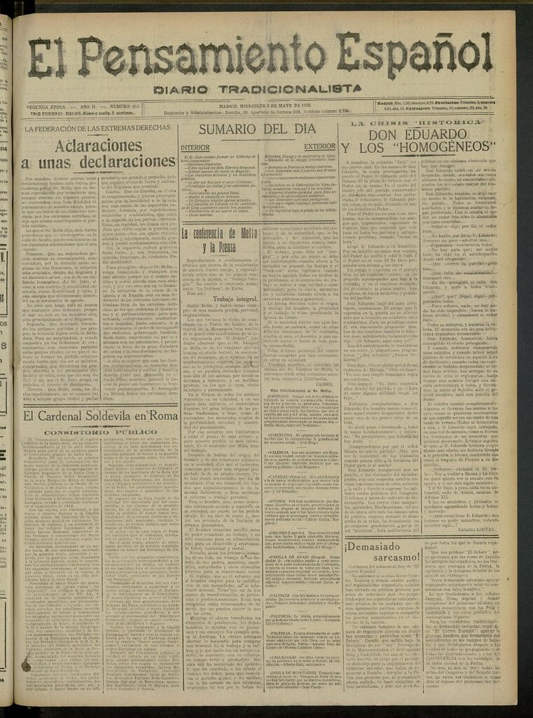 Miniatura de El Pensamiento Español del 4 de mayo de 1920, nº 205 [sic]