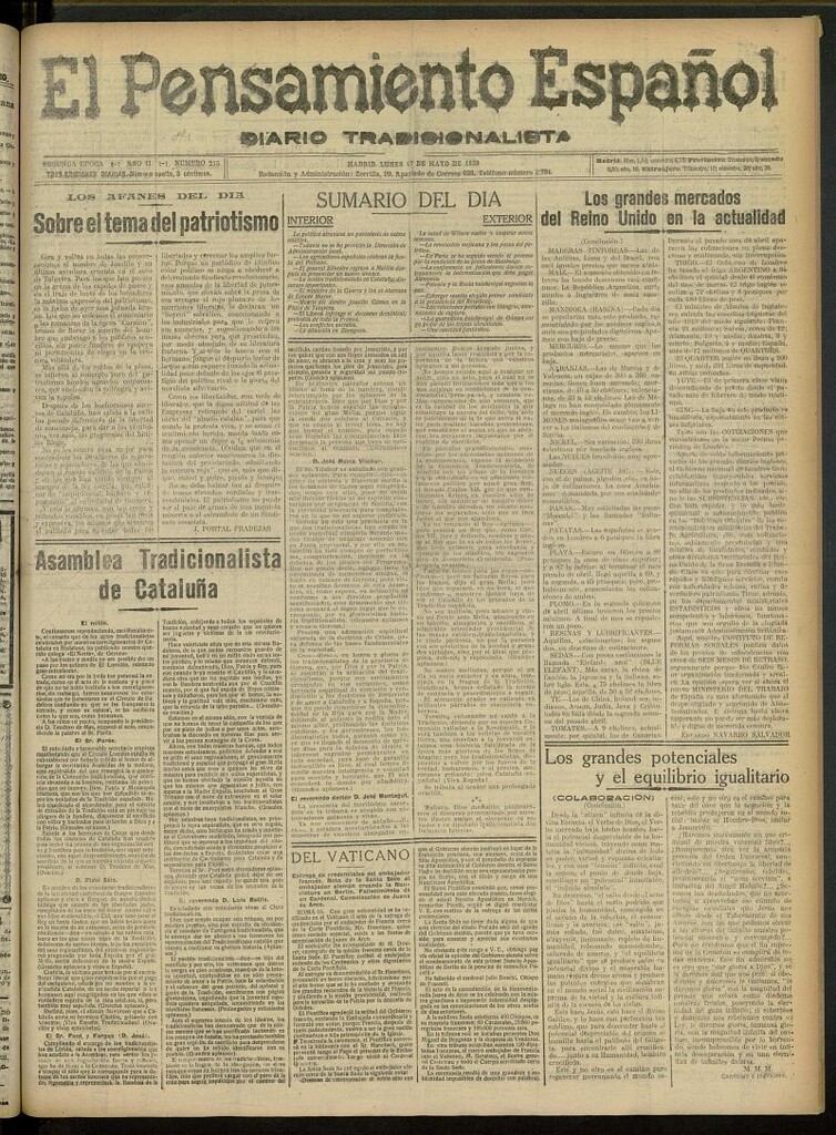 Miniatura de El Pensamiento Español del 17 de mayo de 1920, nº 215