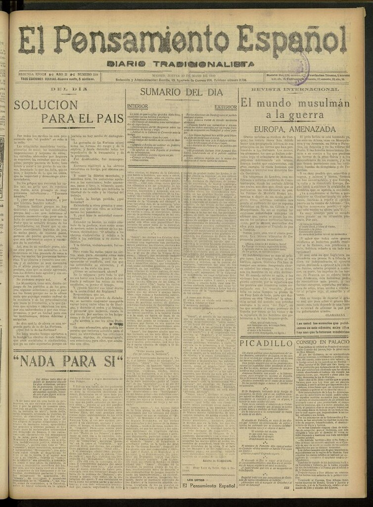 Miniatura de El Pensamiento Español del 20 de mayo de 1920, nº 218