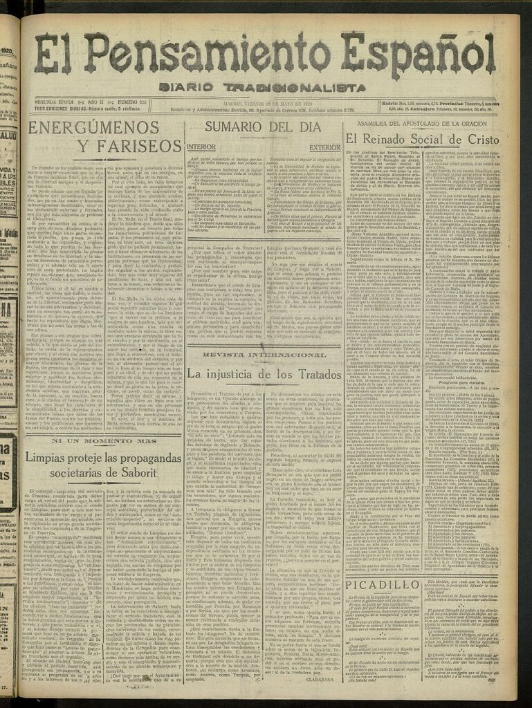 Miniatura de El Pensamiento Español del 28 de mayo de 1920, nº 225