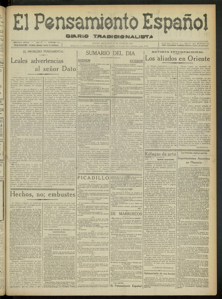 Miniatura de El Pensamiento Español del 16 de junio de 1920, nº 241