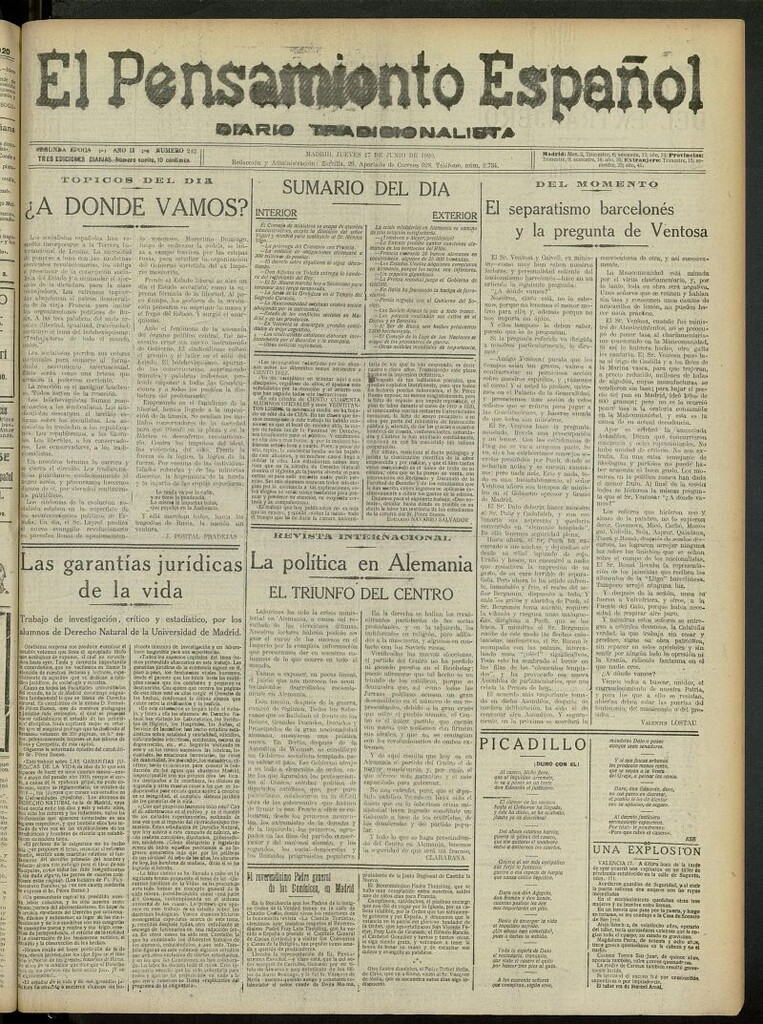 Miniatura de El Pensamiento Español del 17 de junio de 1920, nº 242