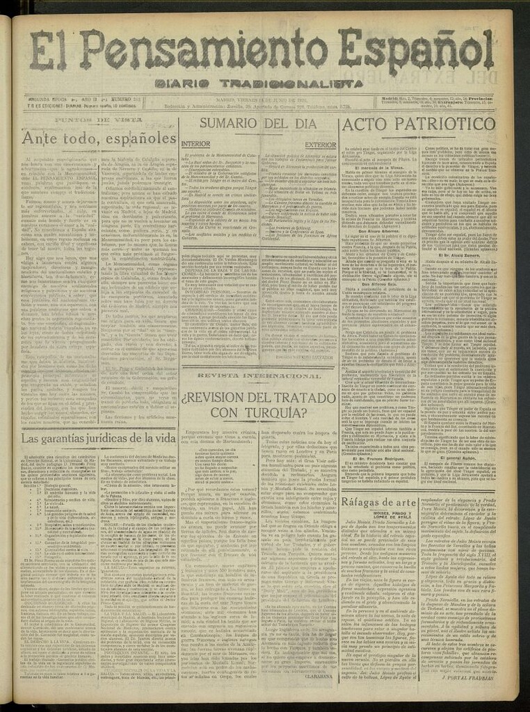 Miniatura de El Pensamiento Español del 18 de junio de 1920, nº 243