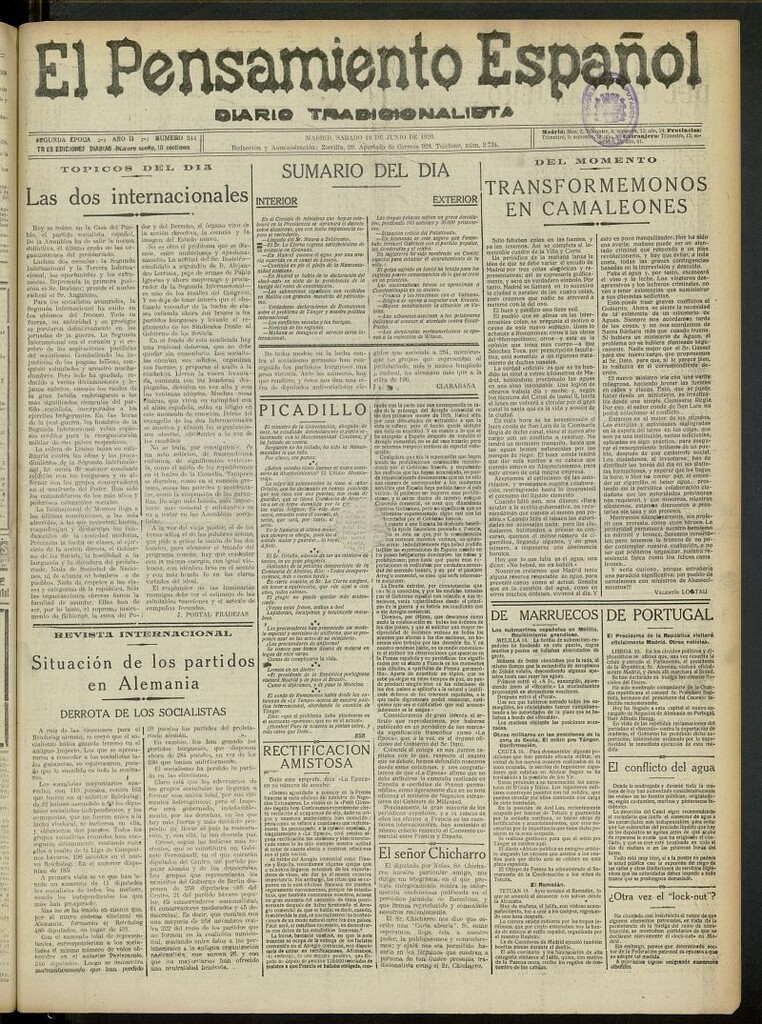Miniatura de El Pensamiento Español del 19 de junio de 1920, nº 244