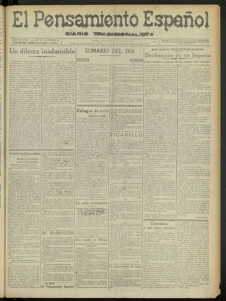 Miniatura de El Pensamiento Español del 23 de junio de 1920, nº 247