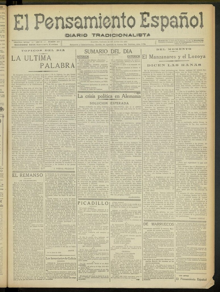 Miniatura de El Pensamiento Español del 26 de junio de 1920, nº 250