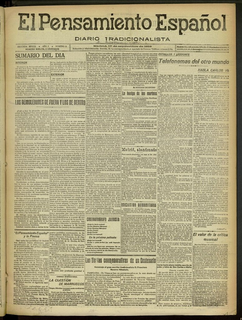 Miniatura de El Pensamiento Español del 17 de septiembre de 1919, nº 2