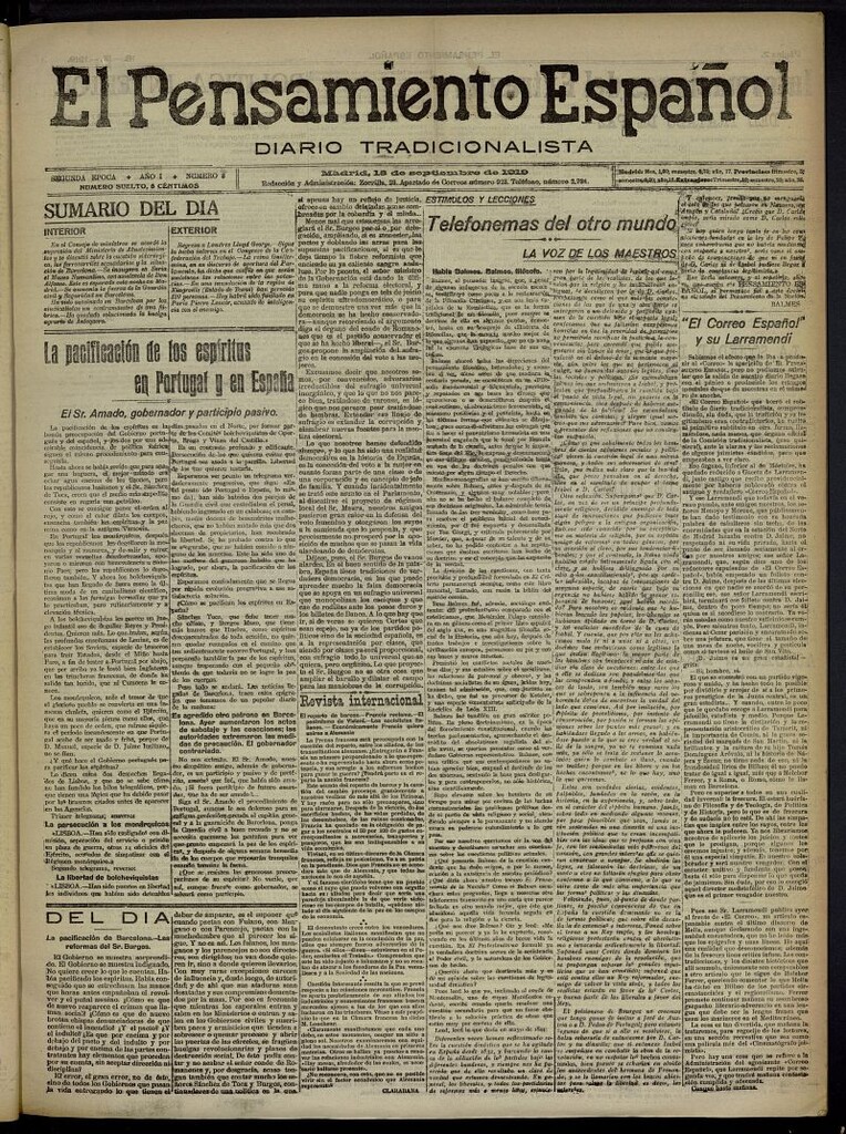 Miniatura de El Pensamiento Español del 18 de septiembre de 1919, nº 3